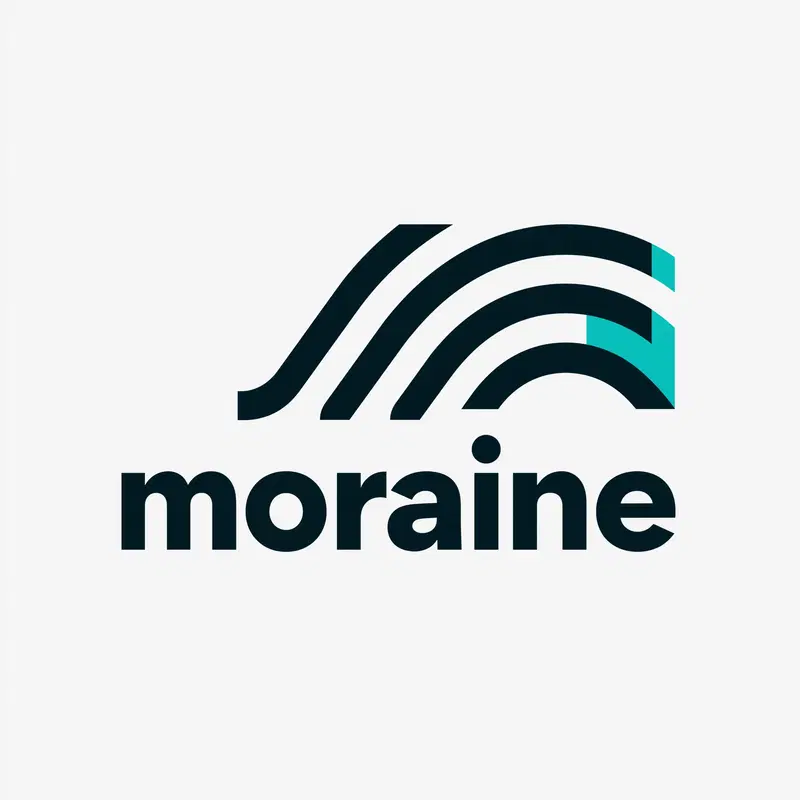 Modern minimalist graphic design logo with curving lines and text