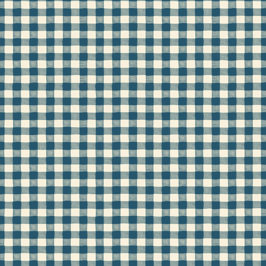 Repeated checked pattern with alternating cream and blue squares, resembling textured woven fabric