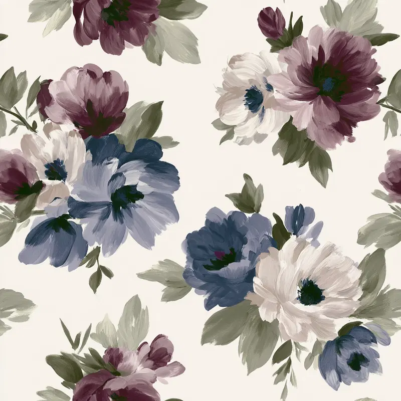 Elegant floral botanical illustration with soft brush strokes and muted colors