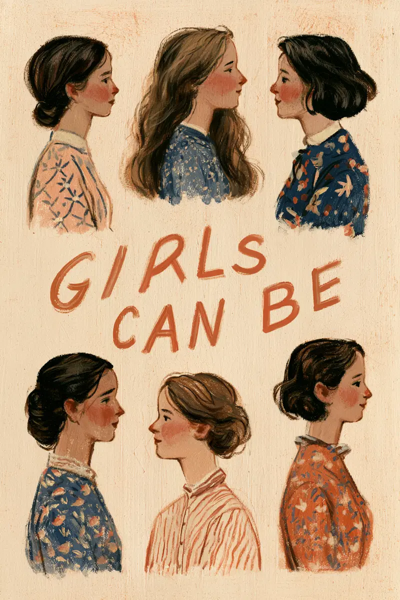 Portraits of six women with vintage hairstyles and floral clothing