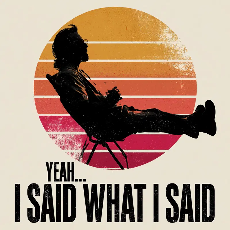 Vintage Style Silhouette Poster with Bold Text Expression