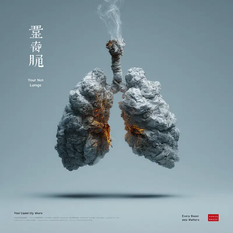 Creative Statement Wall Art Depicting Smoking Damaged Lungs