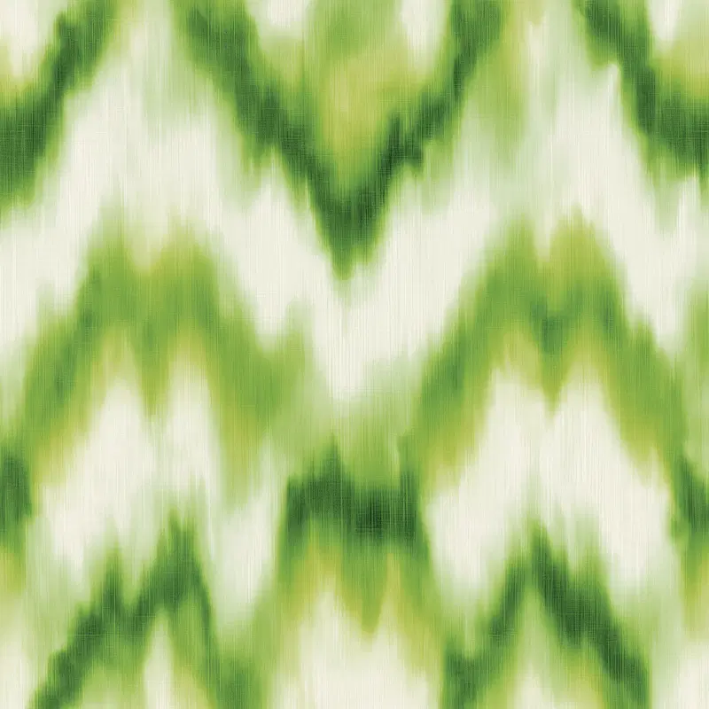 Abstract green and white blurred zigzag pattern textile design