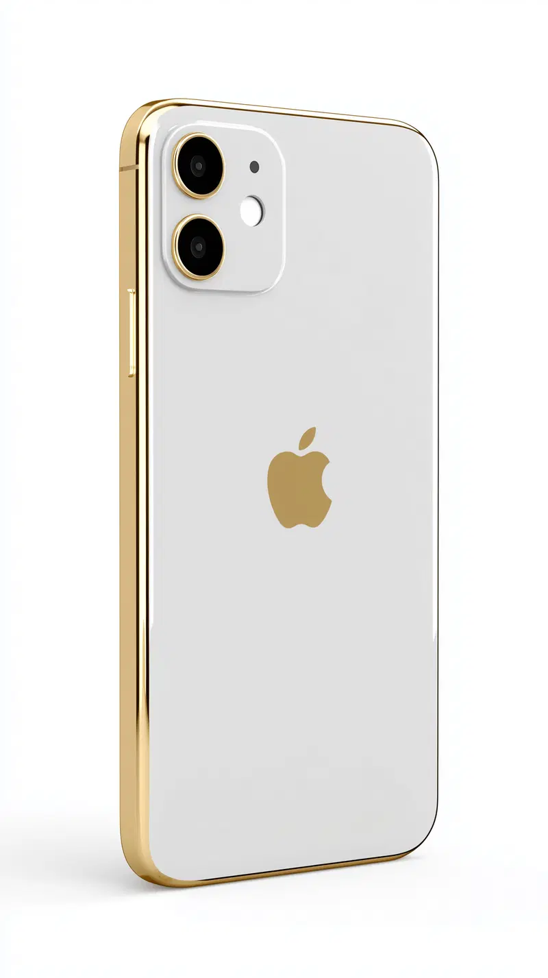 Clean and stylish modern design featuring a white and gold smartphone