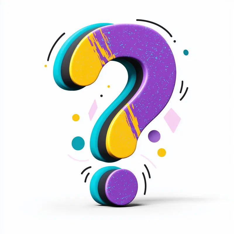 Colorful abstract question mark symbol in modern illustration style