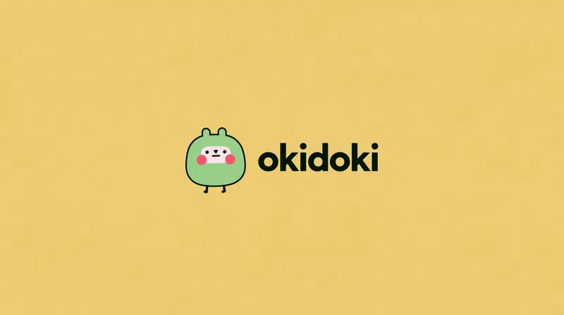 Simple and cute character logo design on a warm yellow background