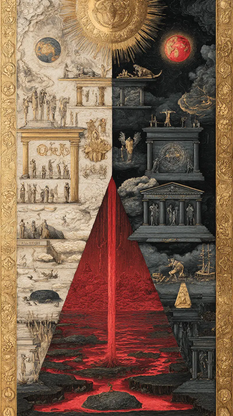 Classic European decorative art with mythological and celestial themes