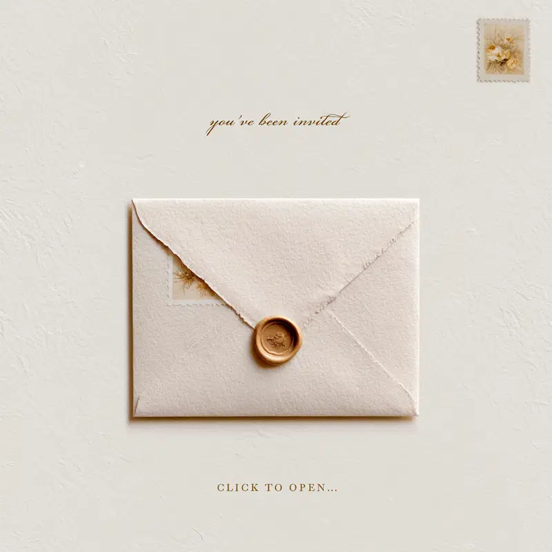 Minimalist printable art featuring an elegant sealed envelope invitation