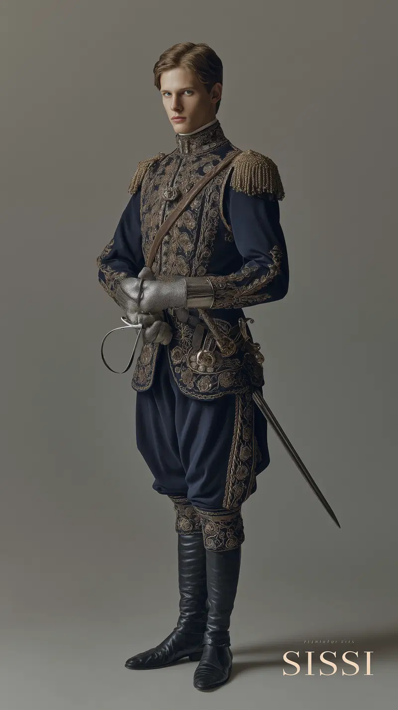 Portrait of a man dressed in classic European ceremonial military attire