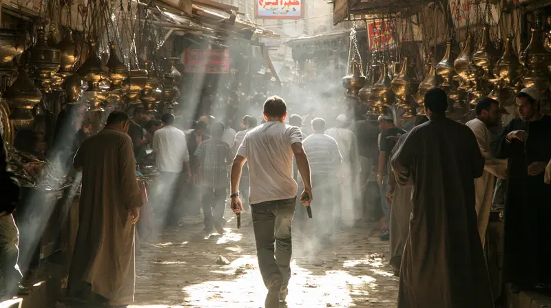 Timeless Market Scene with Atmospheric Light and Traditional Elements
