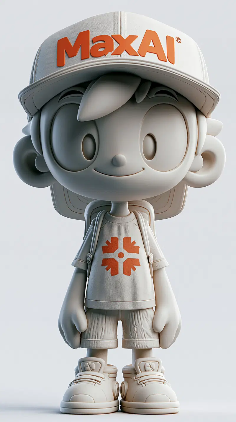 Modern stylized character sculpture with youthful streetwear details