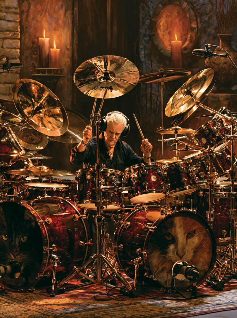 Stunning Artistry Featuring a Drummer Surrounded by Unique Decor