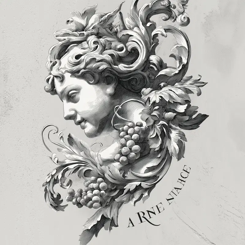 Elegant classical art decor featuring an ornate sculptural figure with intricate detailing