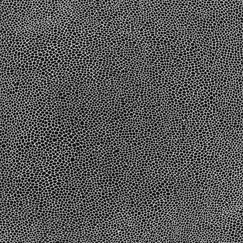 Black and white abstract pattern with irregular pebble-like shapes