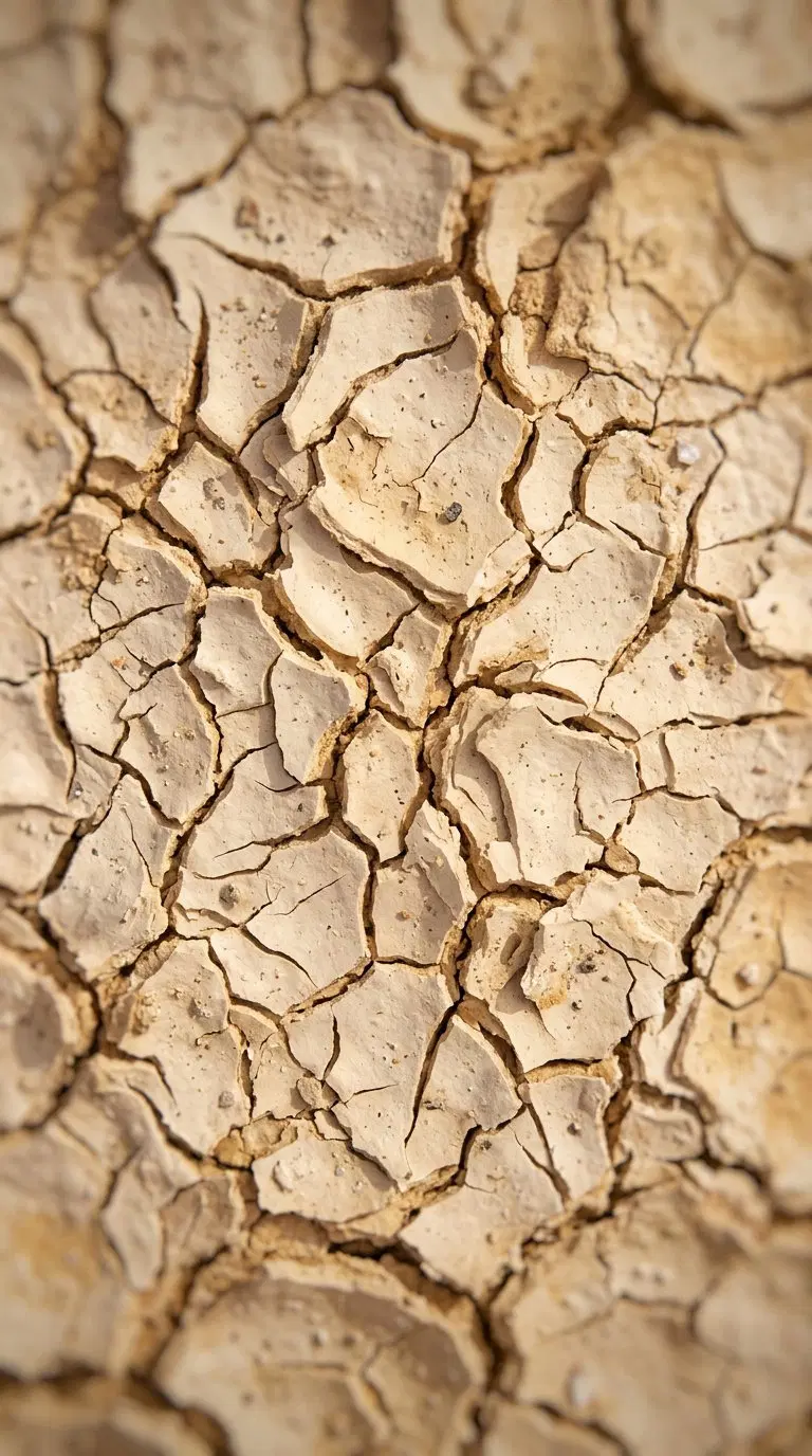 Close up of cracked dry soil showcasing natural earth textures