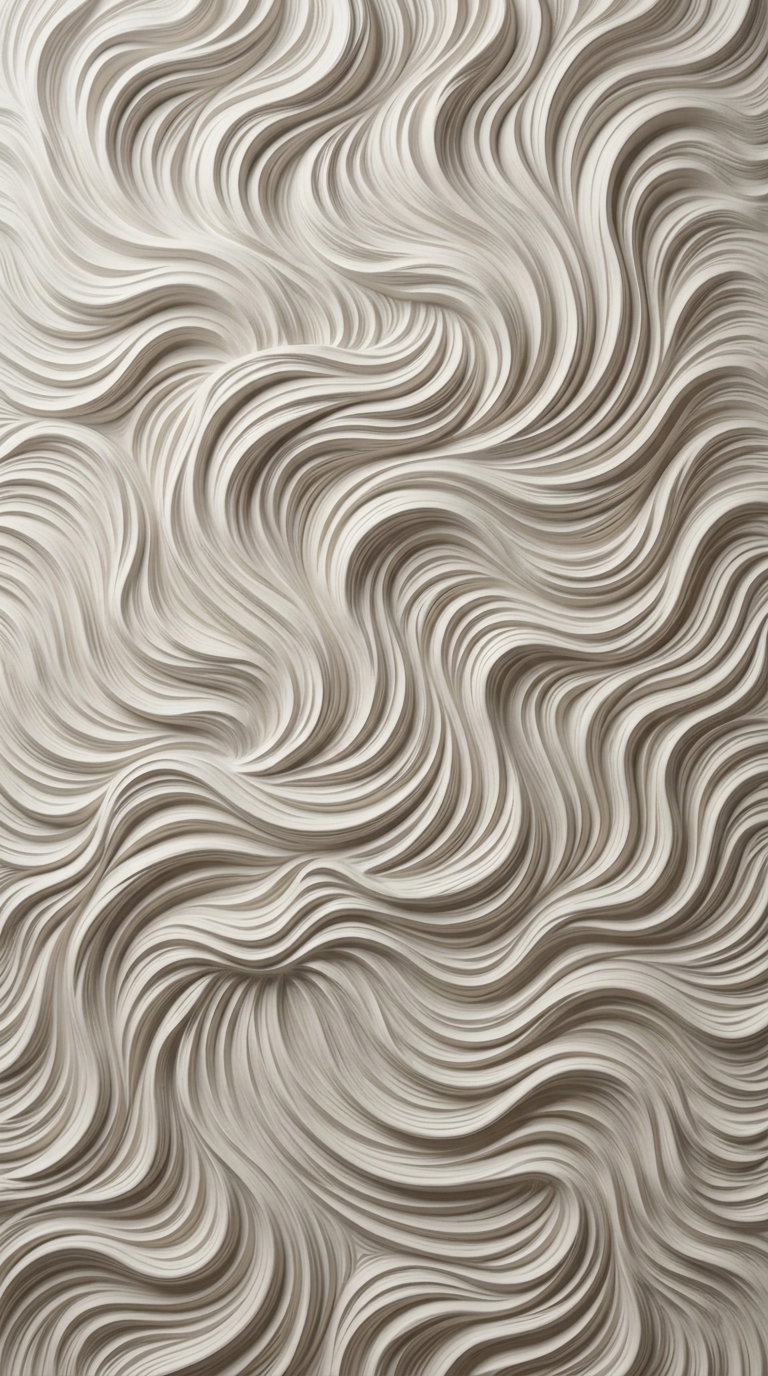Abstract design with flowing, wavy lines in various shades of beige and taupe creating a soft, textured look