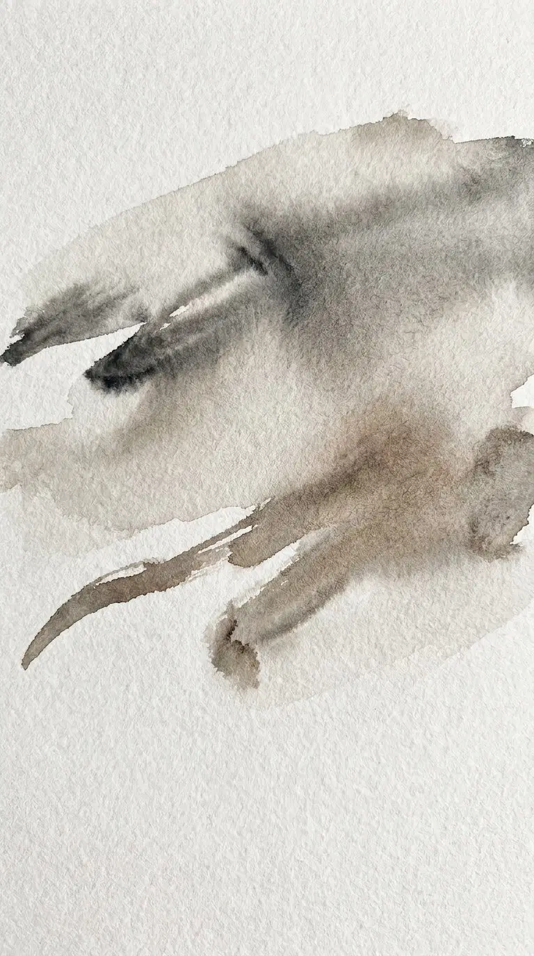 Subtle Abstract Neutral Toned Watercolor Art on Textured Paper
