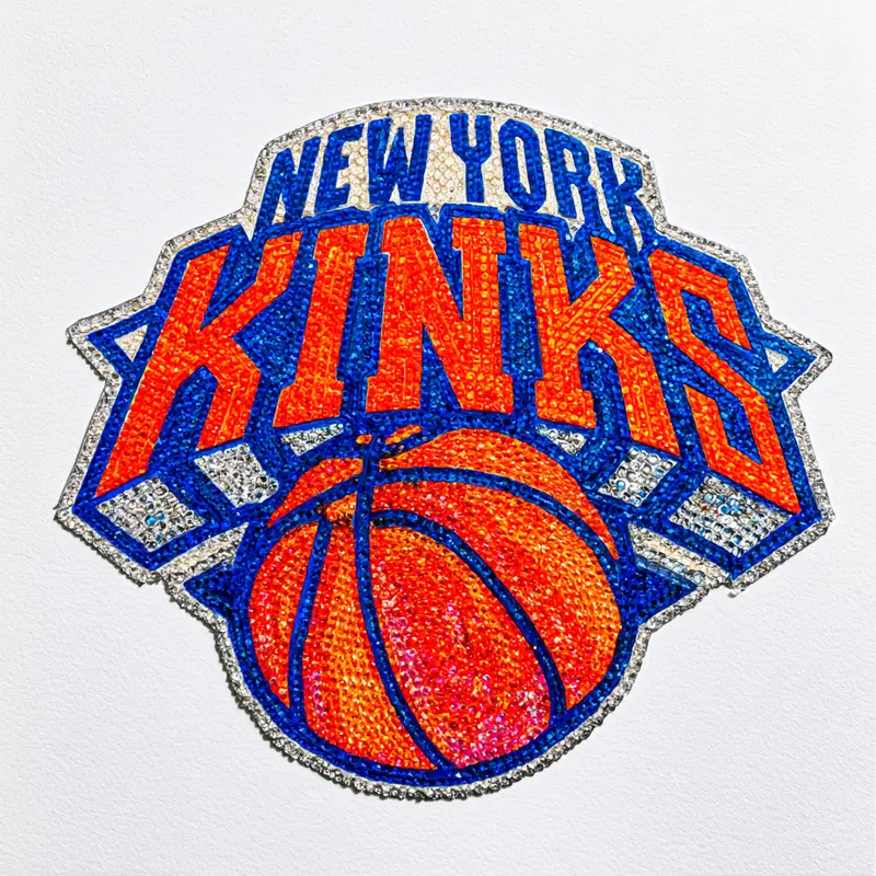 Bold and Colorful New York Kinks Basketball Logo Wall Art
