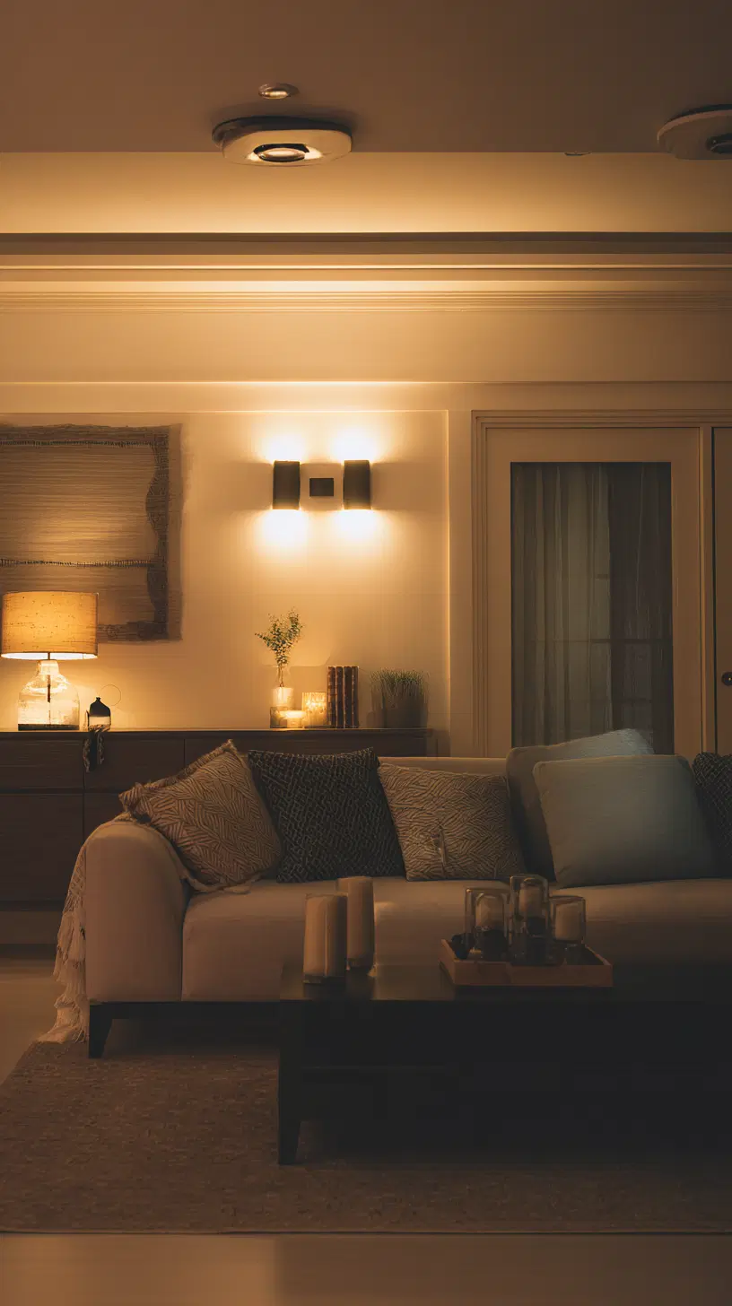 Layered lighting in a modern living room — photo 1