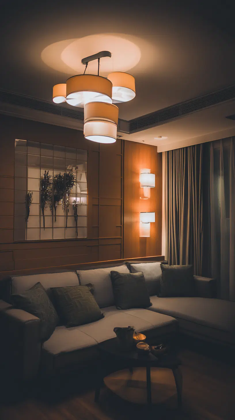 Layered lighting in a modern living room — photo 3