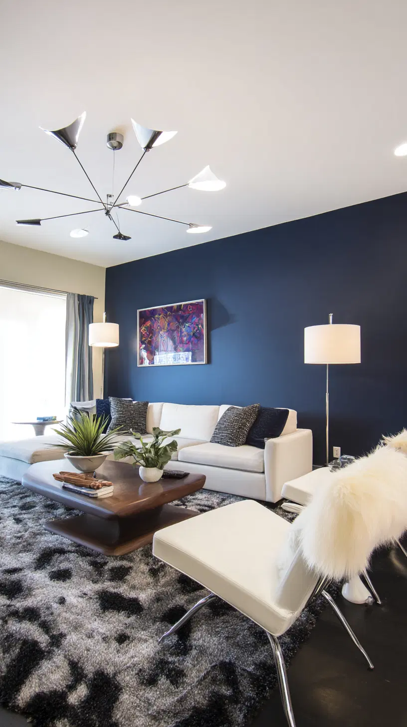 Accent wall in a modern living room — photo 2