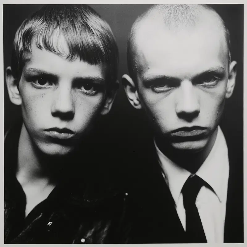 Portrait of Young Skinheads in Black and White Documentary Style