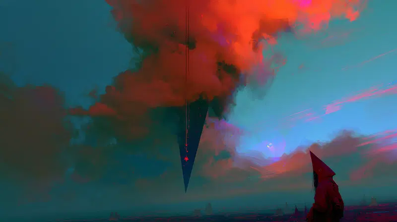 A Cosmic Pendulum Hanging in an Iridescent Sky