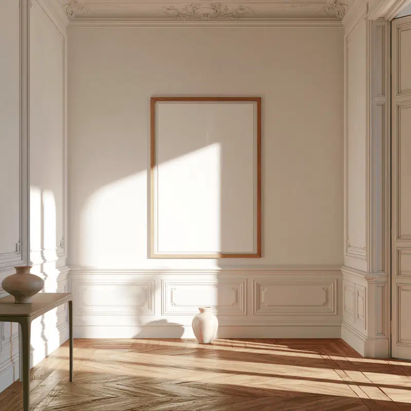 Elegant Minimalist Hallway with Natural Light and Simple Decor