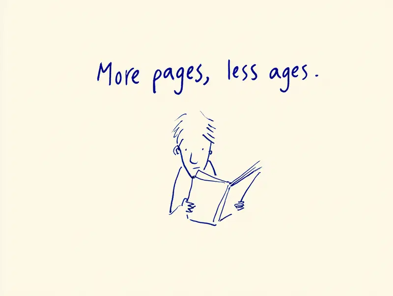 A Minimalist Doodle of a Reader with a Humorous Quote