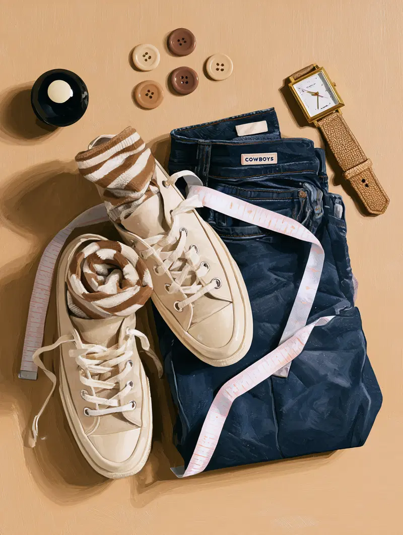 Casual Minimalist Still Life with Sneakers and Accessories