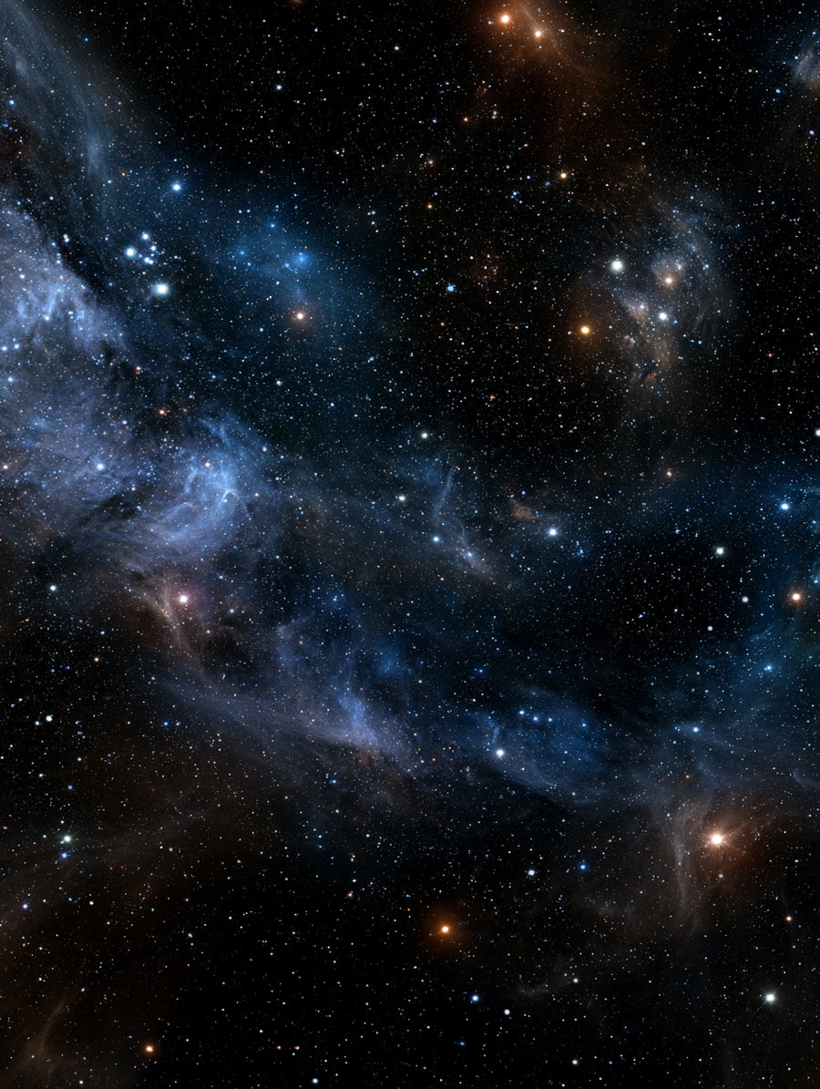 A vast expanse of space filled with numerous stars, colorful nebulae, and cosmic clouds, creating a breathtaking celestial scene.