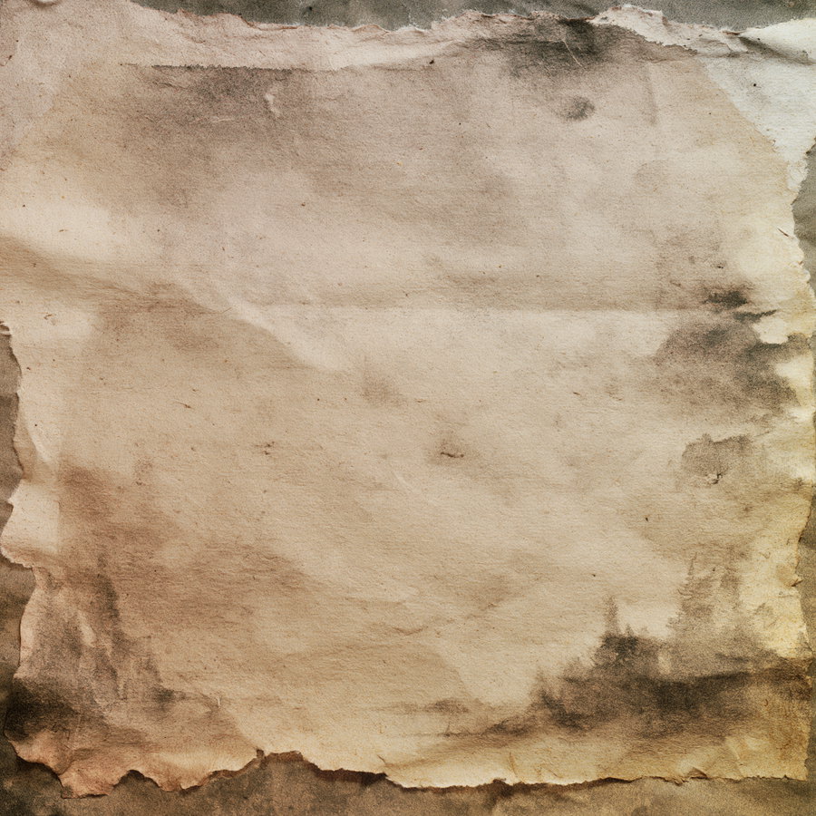 A close-up of textured vintage paper with soft, faded colors and a rough edge.