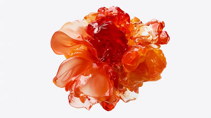 Luminous Abstract Sculptural Cluster in Juicy Colors