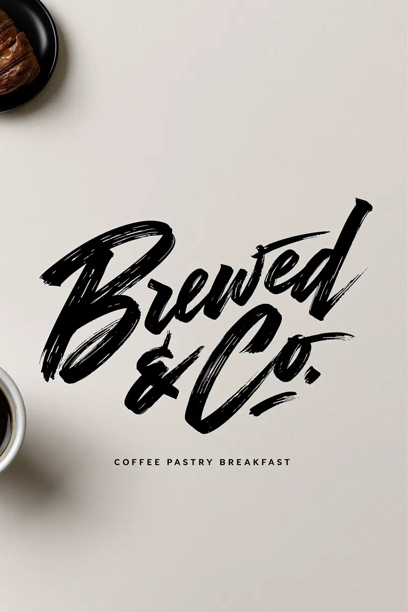 Brewed & Co. Logo with Minimal Design and Bold Typography