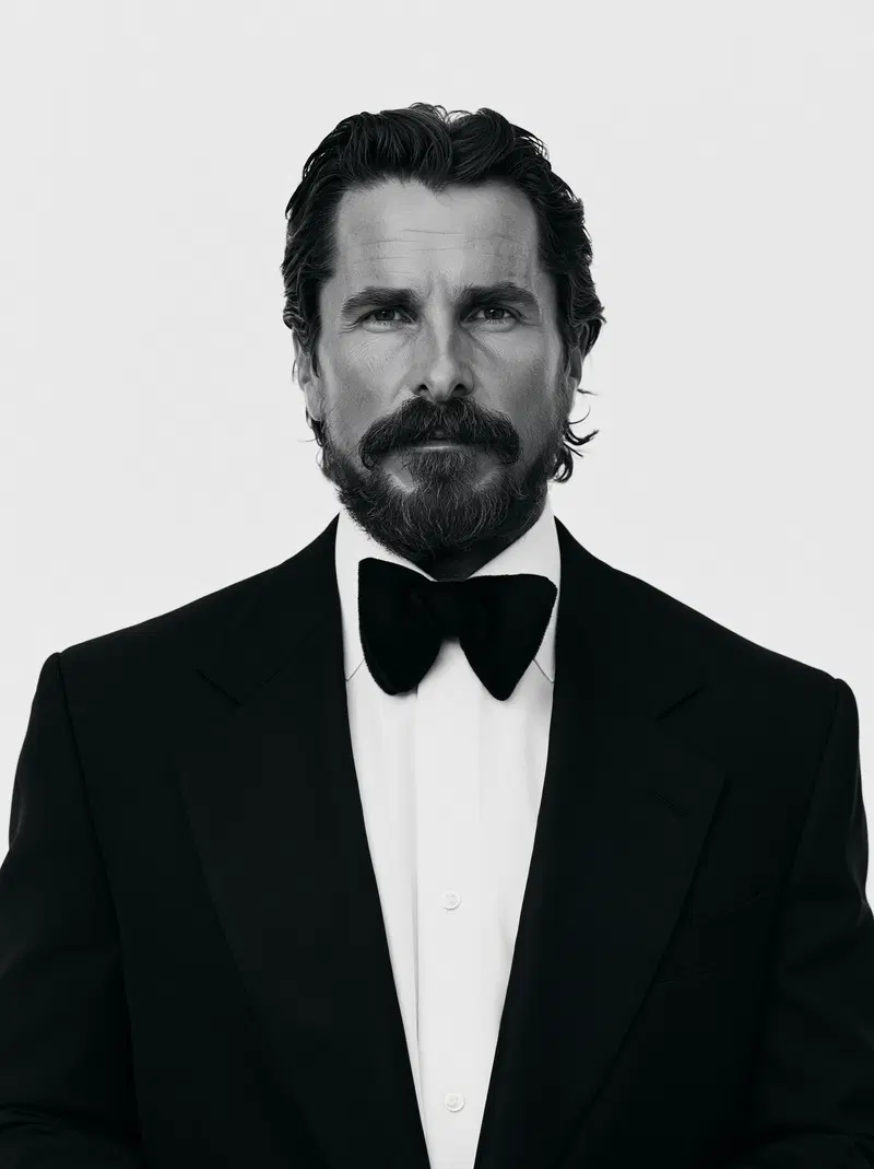 Elegant Black and White Portrait of a Man in Tuxedo