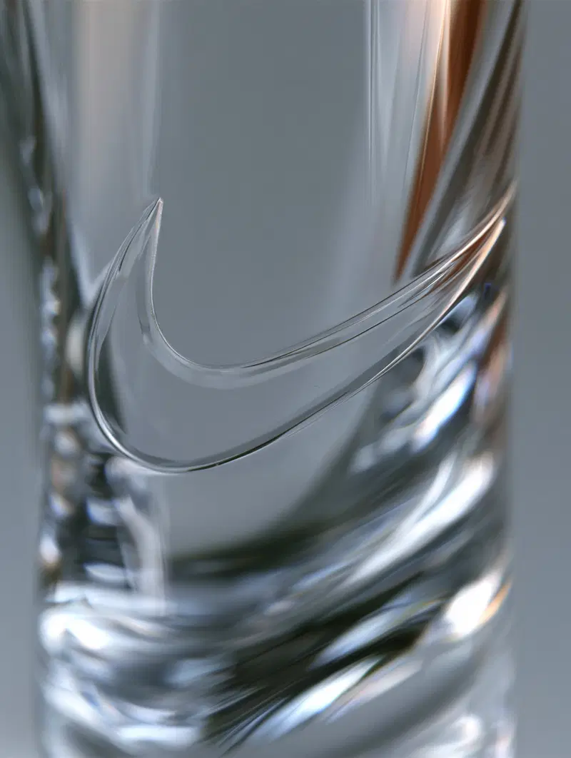 Etched Crystal Design with Light Reflection Effects