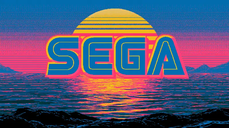 Cool Retro Sega Logo in 90s Style with Vibrant Colors
