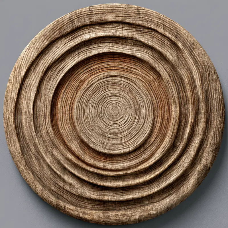Circular Wood Texture with Intricate Grain Patterns