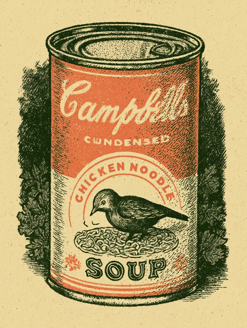 Artistic Interpretation of Campbell's Chicken Noodle Soup Can