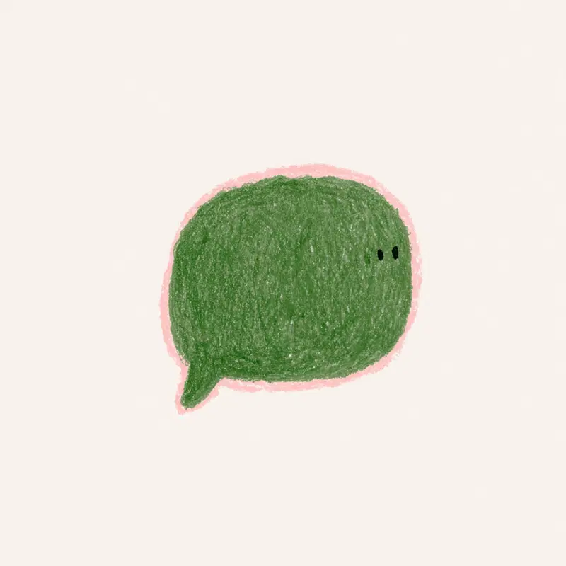 Delicate Hand-Drawn Speech Bubble Illustration in Pastel Colors