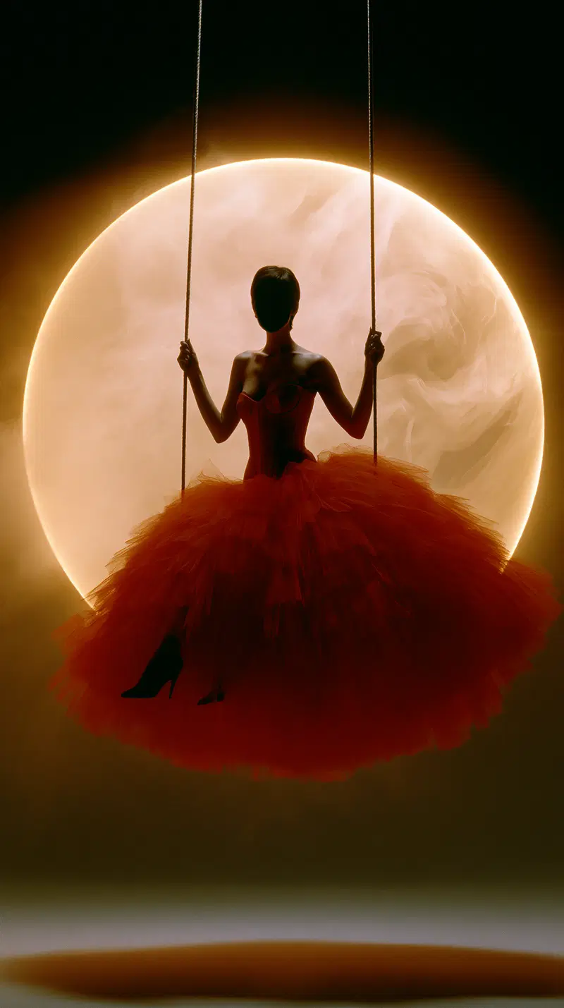 Couture Fashion in a Dreamlike Amber Glow