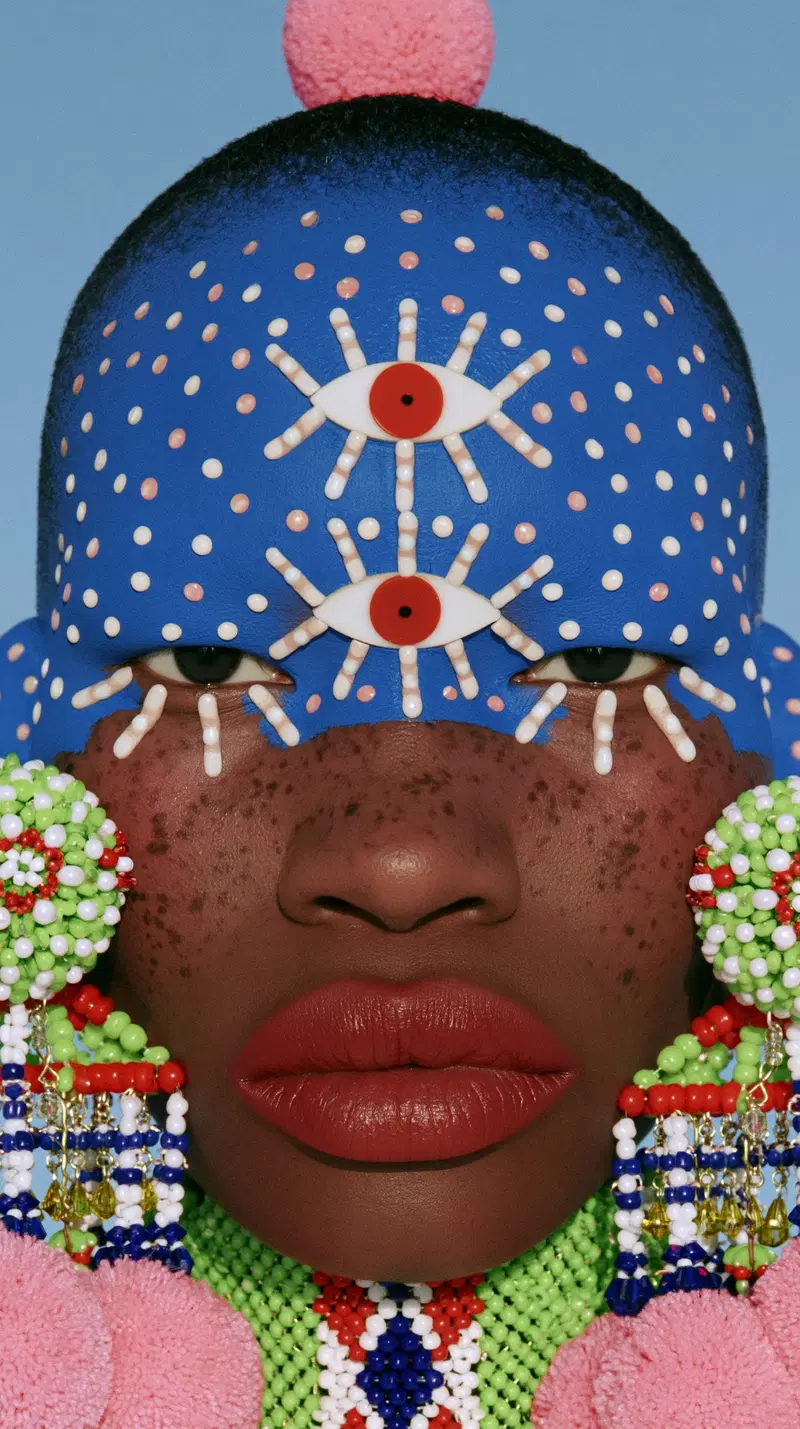Vibrant and Quirky Aesthetic Portrait of an African-American Woman