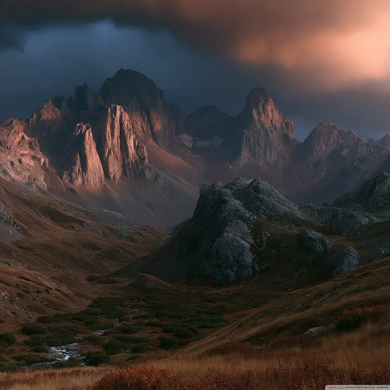 Majestic Mountain Landscape at Golden Hour