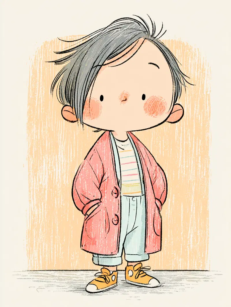 Adorable Toddler in Colorful Outfit with Cheerful Expression