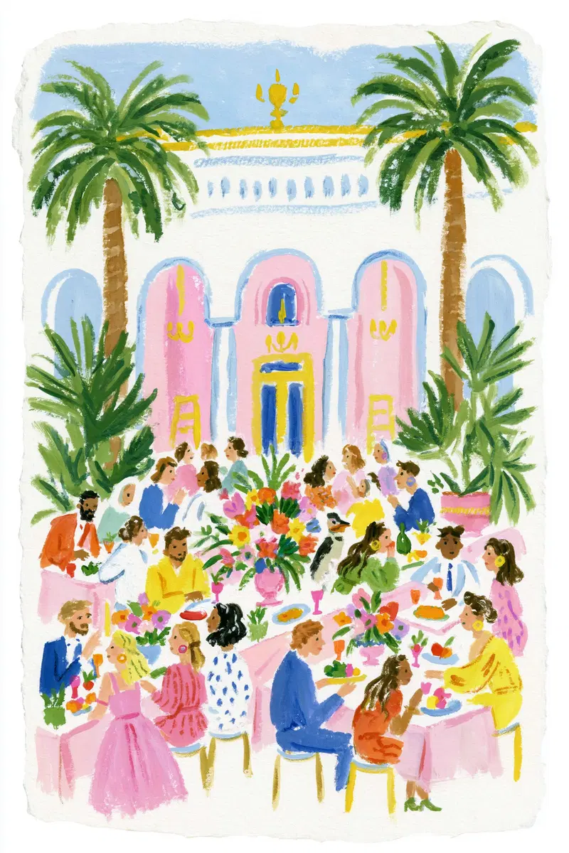 Joyful Gathering of Persians Celebrating in a Vibrant Setting