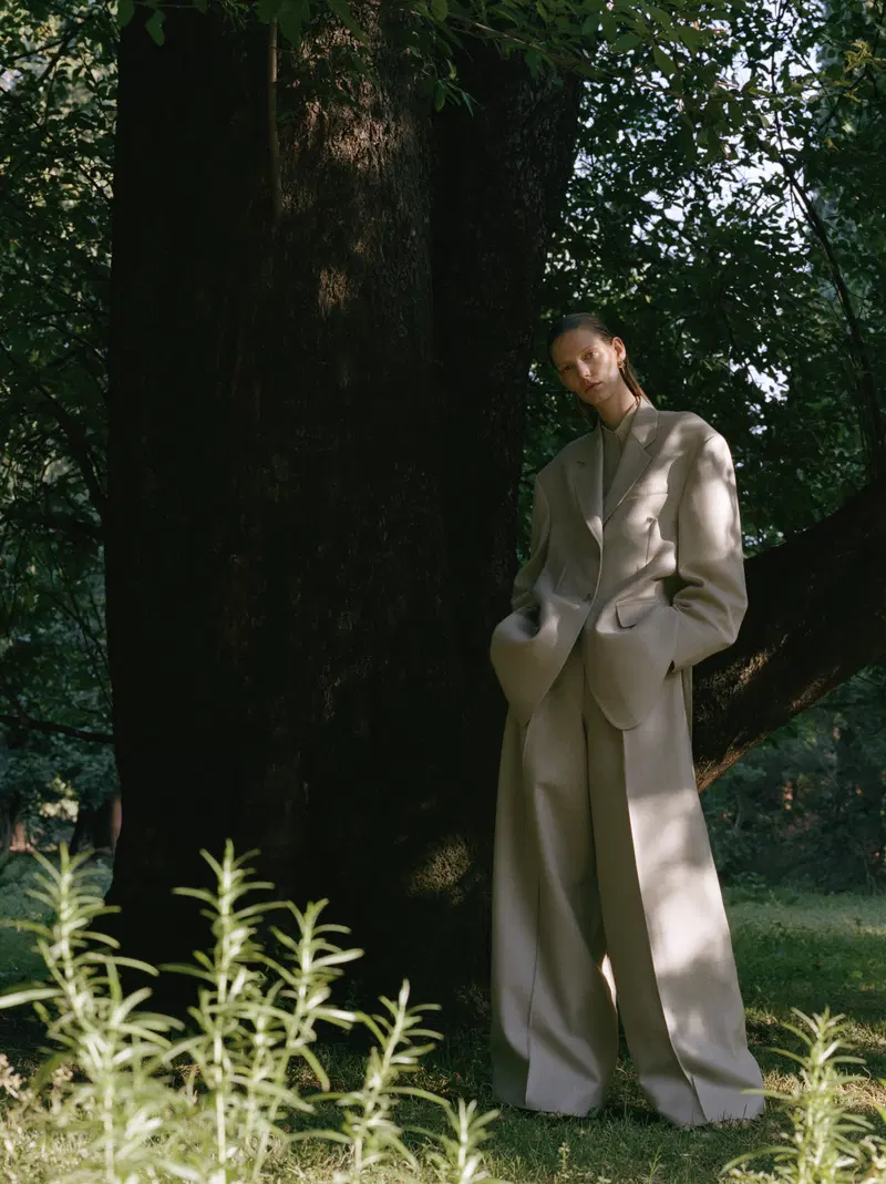 Elegant Minimalist Fashion Editorial in Natural Setting