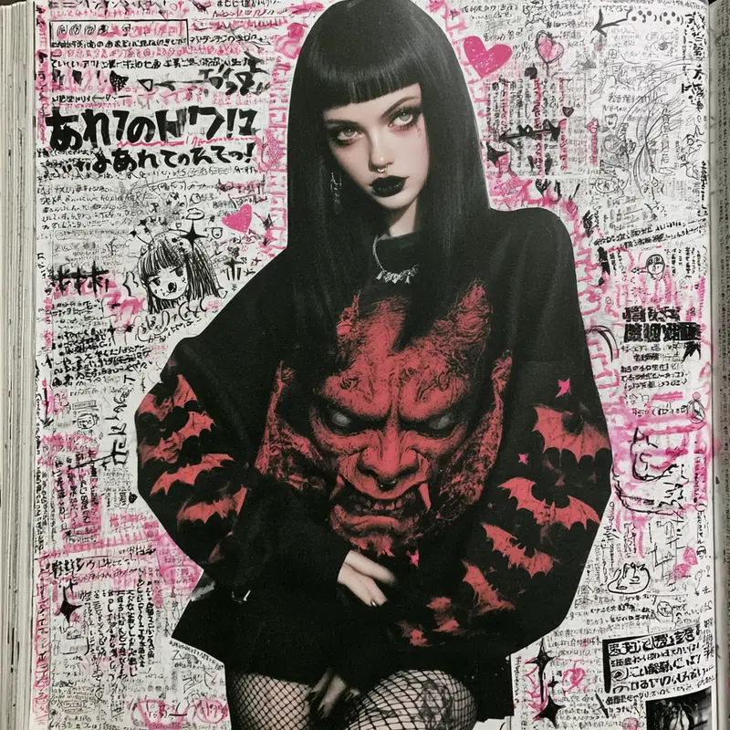 Emotional Transformation Manga Collage with Gothic Aesthetics