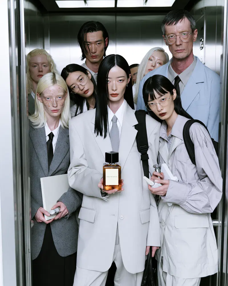 Stylish Office Scene in a Metallic Elevator with Modern Design