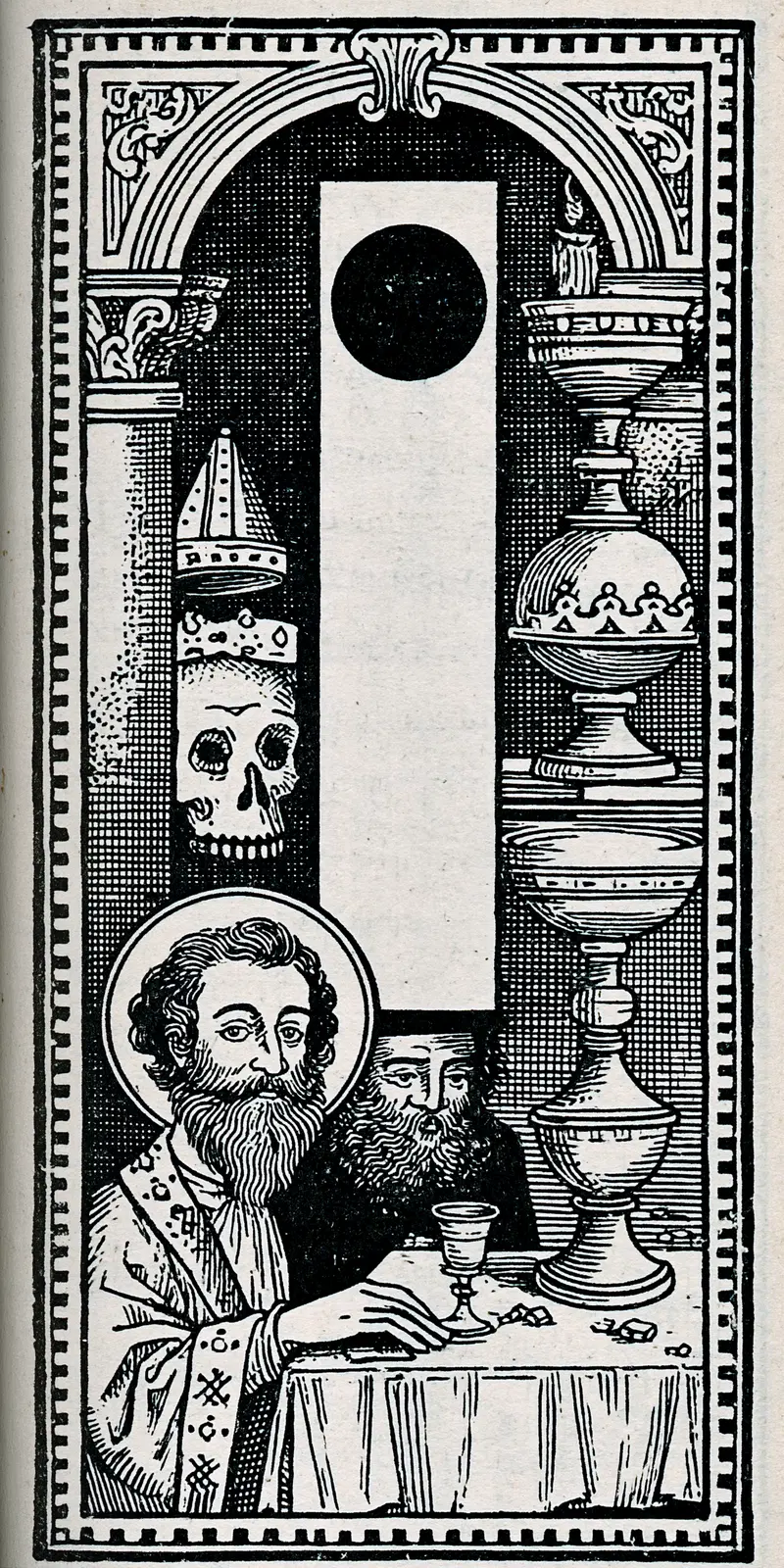 Illustrated Decorative Frame with Religious Motifs