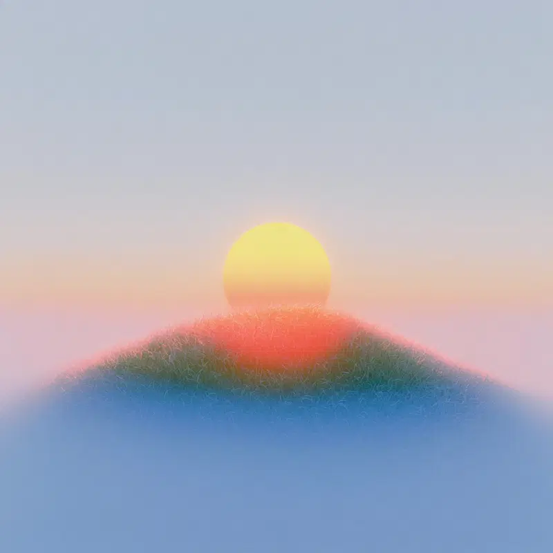 A Beautiful Sunrise Over Gentle Grass Hills